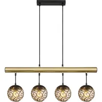 LED Hängeleuchte Gold rauch Esszimmerlampe Retro Pendelleuchte höhenverstellbar, Metall, 4x 7W 806Lm warmweiß, L 90 cm