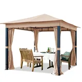 Pavillon 3x3 m Alu Gartenpavillon Gartenzelt Partyzelt 4 Seitenwände Garten Zelt