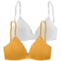 PETITE FLEUR Bralette-BH Damen mango+weiß Gr.90A