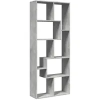 vidaXL Bücherregal 67 x 25 x 161,5 cm Betongrau