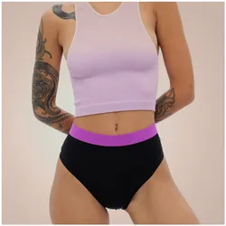 Weekiss Sport High Waist Pink Periodenunterwäsche, Menstruationsunterwäsche, Periodenslip, Size:XL (42),Quantity: 5,Color:Schwarz