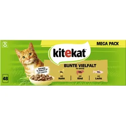 Kitekat Katzennassfutter Bunte Vielfalt in Sauce Mega Pack
