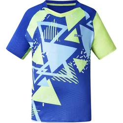Badminton T-Shirt 560 Kinder hellblau, blau|gelb|grün, Gr. 152 - 12 Jahre