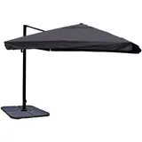 MCW Ampelschirm A96 3x3m Alu Flap Anthrazit mit Ständer Drehbar