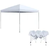 HENGMEI Pavillon 3x3m, Partyzelt Wasserdicht Stabil Winterfest, Metall Faltpavillon Gartenpavillon Pergola für Party, Marktstand, Garten, Weiß