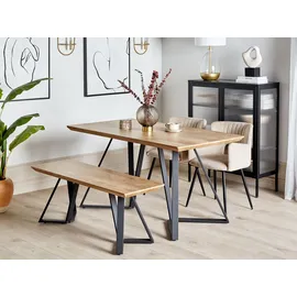 Beliani Esszimmer Set Upton Hellbraun 2-sitzer