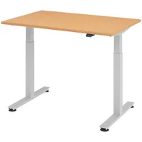 Bümö Schreibtisch Buche 120x80 cm, Gestell: Silber, - Büroschreibtisch