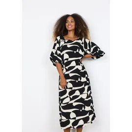 Soyaconcept Druckkleid Midikleid Schwarz 38