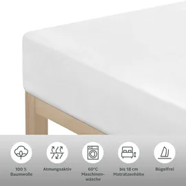 OTTO home Spannbettlaken Jersey 160 x 200 cm weiß