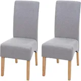 Mendler Esszimmerstuhl Latina Stoff hellgrau 2er Set