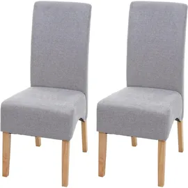Mendler Esszimmerstuhl Latina Stoff hellgrau 2er Set