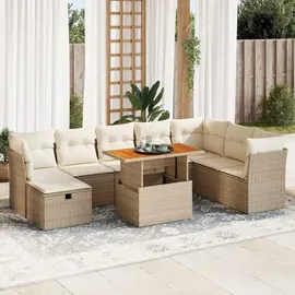vidaXL Garten-Sofagarnitur 9-tlg. Loungeset beige