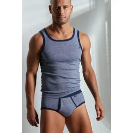 CLIPPER Unterhemd »Tanktop für Herren«, (3 St.), modische Optik: Jeans meliert, tolle Baumwoll-Qualität, Gr. 6, marine, , 303564-6