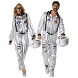 tectake Astronaut  Futuristischer Look: Silberner Overall für eine galaktische Optik., | Gr.: XL