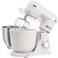 Kitchen in the box Küchenmaschine, 4,5 L & 5 L Knetmaschine, 10+P Geschwindigkeits Teigmaschine mit Knethaken, Rührhaken und Schneebesen, 1300 W, Weiß
