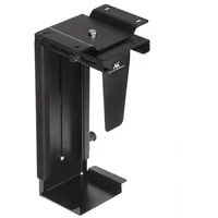 Maclean Brackets Maclean MC-713 Computer Halter für Schreibtisch Platzsparende PC Halterung Universal-Schienen Untertisch PC-Halter (Schwarz)