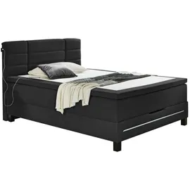 SUN GARDEN Boxspringbett 140 x 200 cm H3 Anthrazit