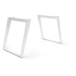 DELIFE Tischgestell Metall Weiß Schräg (2er-Set), Gestelle