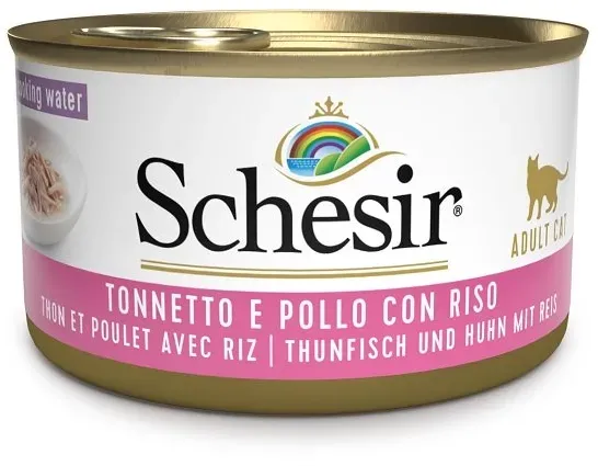 SCHESIR Mit natural Thunfisch, Hühnerfilet und Reis 85G