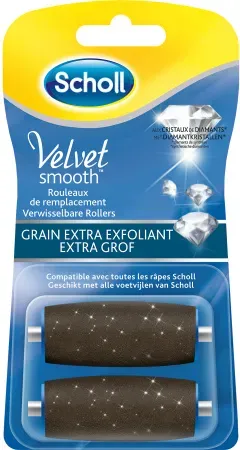 Scholl Velvet Smooth Mit Diamantpartikeln Ersatzrollen Extra Stark 2 Stück