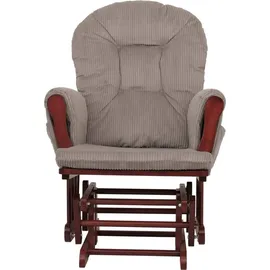 Mendler Relaxsessel HWC-C76 Cord 52 x 100 x 80 cm Hellgrau mit Hocker