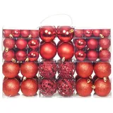 vidaXL 100-tlg. Weihnachtskugel-Set 3/4/6 cm Rot