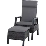 Siena Garden Gartenlounge-Sessel »Taranto«, (Set, 4 St.), bestehend aus 1 Sessel, 1 Hocker, Auflage und Kissen