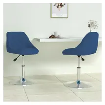 vidaXL Esszimmerstühle 2 Stk. Drehbar Blau Samt