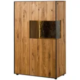 MASSIVMOEBEL24.DE Highboard 89 x 140 x 45 cm Wildeiche geölt / Beige