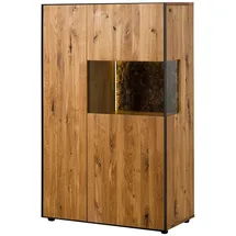 MASSIVMOEBEL24.DE Highboard 89 x 140 x 45 cm Wildeiche geölt / Beige