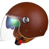 Motorradhelm Rollerhelm Retro Helm Motorrad Mit Doppelbrille Herausnehmbares Futter Chopper Helm Mit ECE Zulassung Motorradhelm Halbschale Für Erwachsener Herren Damen