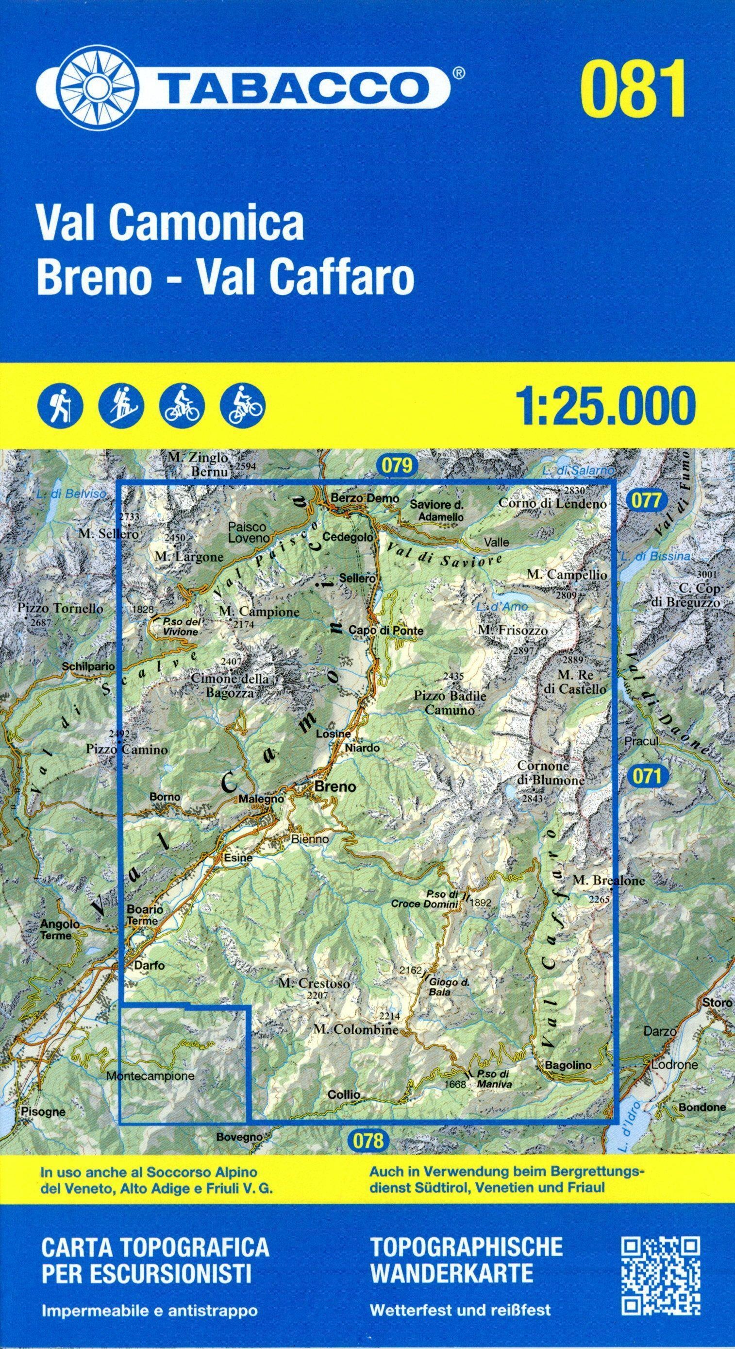81 Val Camonica Breno - Val Caffaro  Karte (im Sinne von Landkarte)