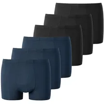 SCHIESSER Boxershorts UNCOVER Cotton Schwarz/Dunkelblau XL 6er Pack
