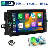 ESSGOO Für Toyota Auris 2006-2012 Android 15 Autoradio Carplay BT GPS NAVI FM Autoradio (RDS, 4+64GB(optional), Digitalradio (DAB), FM, SWC, Apple Carplay Android Auto GPS Navi WIFI BT EQ mit USB und Type-C) schwarz