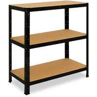 Shelfplaza BLACK 90x80x23 cm Schwerlastregal in schwarz 3 Böden
