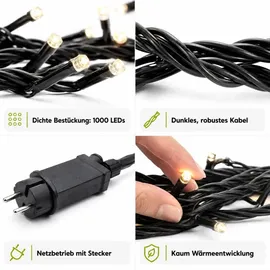 LED Universum LED-Lichterkette spritzwassergeschützt 80 m warmweiß