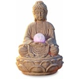 Pajoma Zimmerbrunnen Buddha "Lotus" mit LED Kugel, Höhe 30 cm