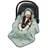 zamboo Einschlagdecke / leichte Kuscheldecke für Babyschalen & Kinderwagen 80 x 80 cm - Pusteblume - Salbeigrün
