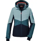 KILLTEC Damen Skijacke/Funktionsjacke mit abzippbarer Kapuze und Schneefang KSW 34 WMN SKI JCKT, hell eisblau, 44