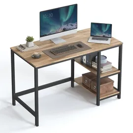 VASAGLE Computertisch Schreibtisch mit 2 Regale 120 x 75 x 60 cm - Braun