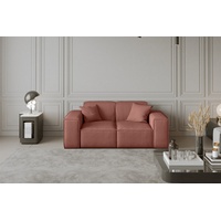 Fun Möbel Sofa Designersofa CELES 2-Sitzer in Stoff Scala Koralle - Rot