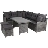 Lounge Set Miami Comfort verstellbarer Rückenlehne 5x110 kg belastbar Alu/Wicker