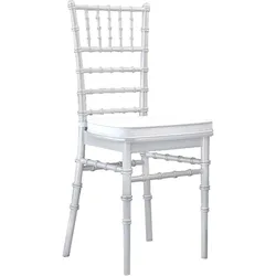 8er-Set Hochzeitsstuhl | Kunststoff | Weiß | Stapelbar | Chiavari Stuhl, Chiavarina Stuhl, Tiffany Stühle