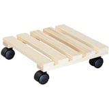 Wagner Pflanzenroller PALETTI 29 x 29 x 8 cm für Innenbereich, Kiefer natur I Blumenroller aus FSC®-zertifiziertem Massivholz I Kübelroller aus Holz I Tragkraft 100 kg - 20003701