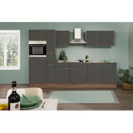 Respekta Küchenzeile 300 cm Grau Eiche