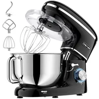 CHeflee Küchenmaschine Teigmaschine 2000W Knetmaschine,Mit 6.2L EdelstahlschüSsel,6 Geschwindigkeit Reduzierte GeräUsche,Mit RüHrbesen,RüHrhaken,SpritzwassergeschüTzter Knetmaschine Mit Knethaken