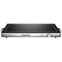 Costway 56 x 36cm Warmhalteplatte elektrisch Speisewärmer mit Heizplattenfunktion von 50°C bis 120°C, Temperaturregler, Buffetwärmer Edelstahl Warmhaltegerä