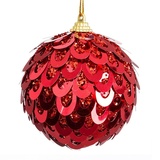 BigBuy Christmas 6 x 6 x 6 x 6 cm Weihnachtskugeln aus Kunststoff, Rot, Polyfoam