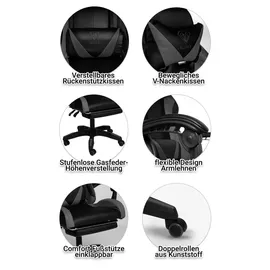Trisens Gaming-Stuhl Schwarz/Grau