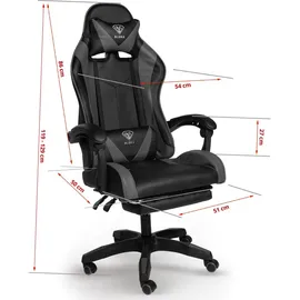 Trisens Gaming-Stuhl Schwarz/Grau